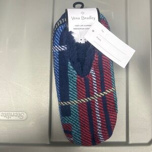 Vera Bradley Plaid Cozy Slippers - Red, Blue, Green NWT Small 5-6